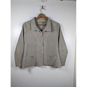 Focus Cardigan Sweater Size Small Waffle Knit Artsy Lagenlook Oversized Woven‎